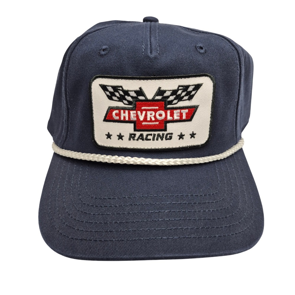 GM Chevrolet Racing Blue Adjustable Snapback Baseball Cap Hat Rope band